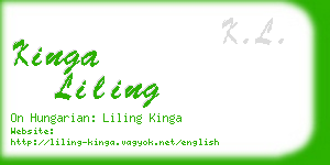 kinga liling business card